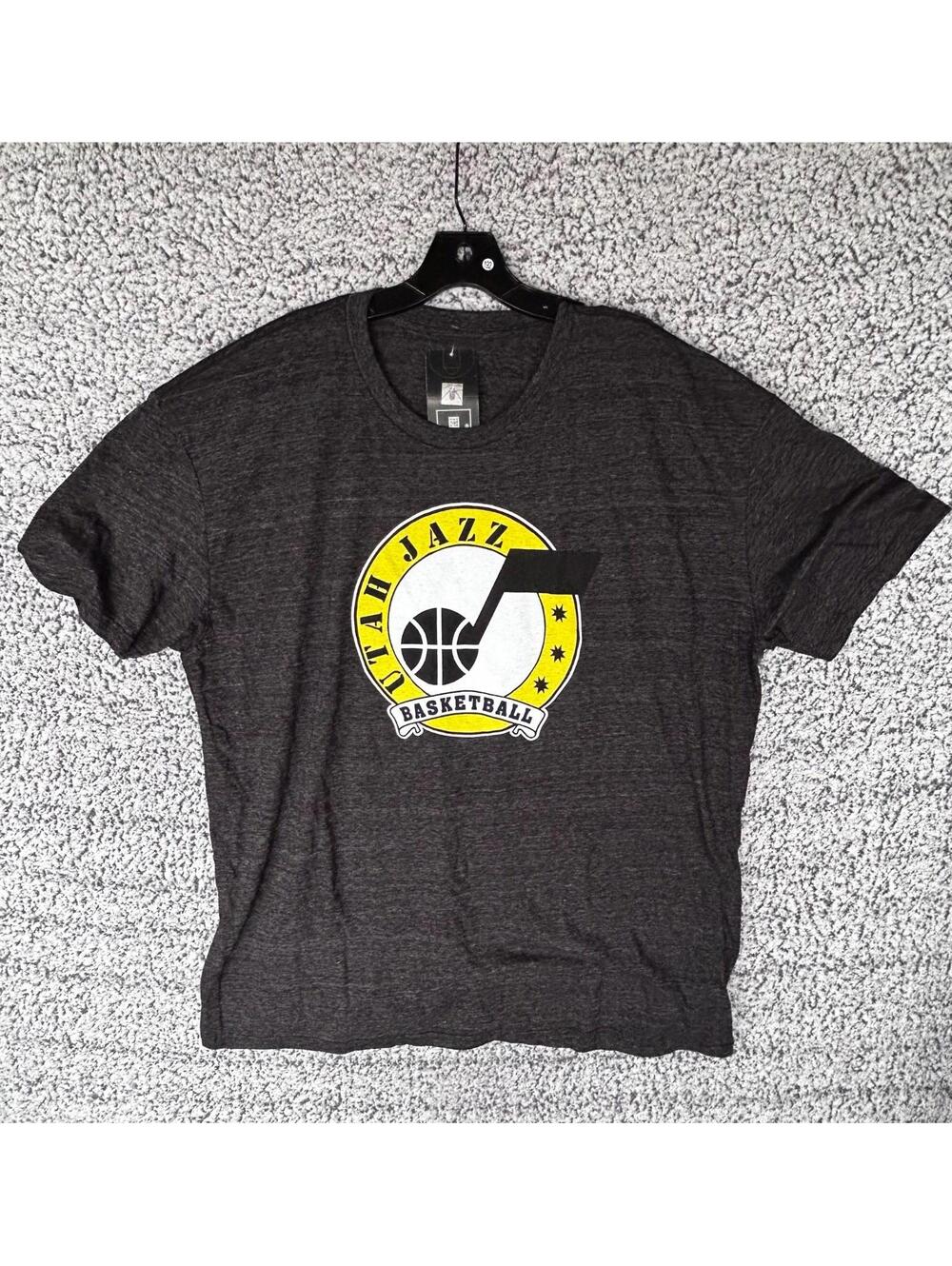 Utah Jazz NBA Officially Licensed Tri-Blend T-Shirt Charcoal Black,  XXL